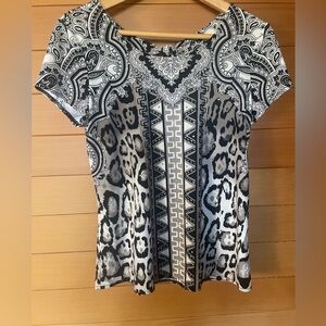 INC International Concepts Animal Paisley Medium Petite Top